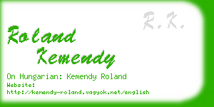 roland kemendy business card